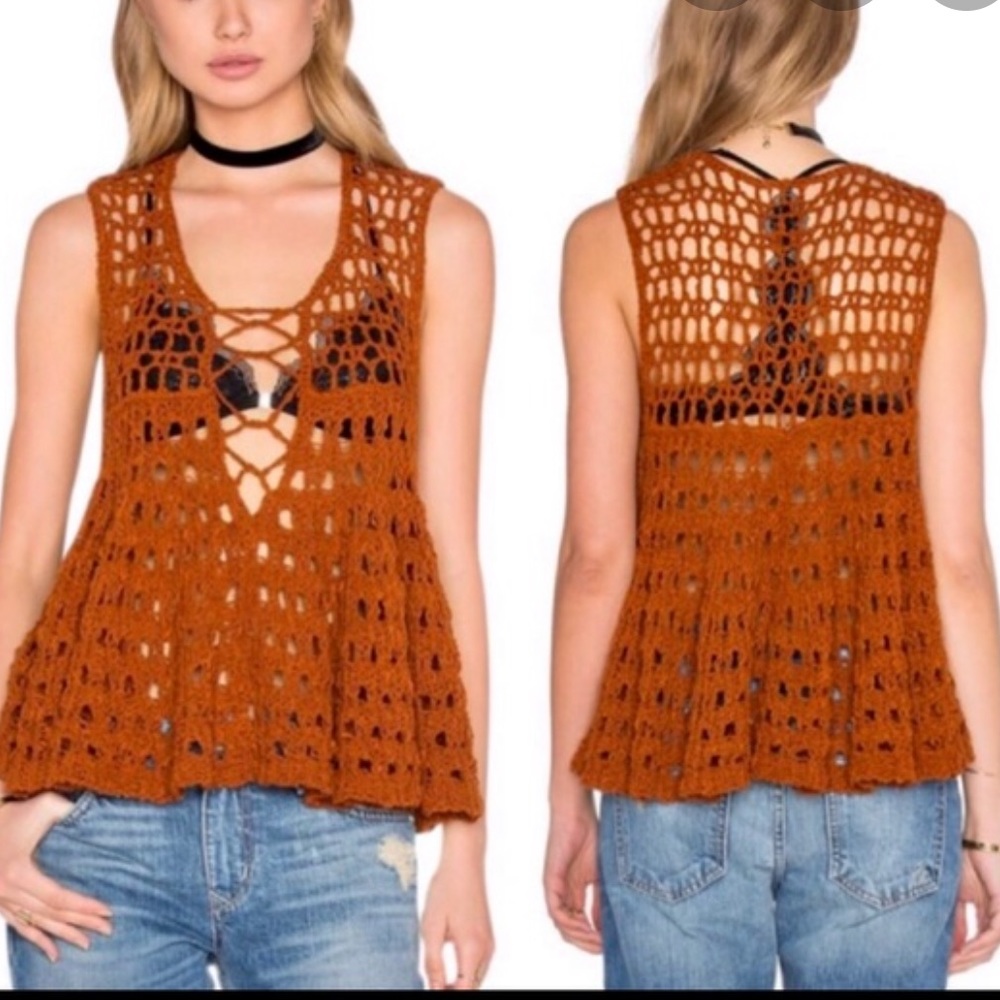 NWOT Free People circles within sweater tank